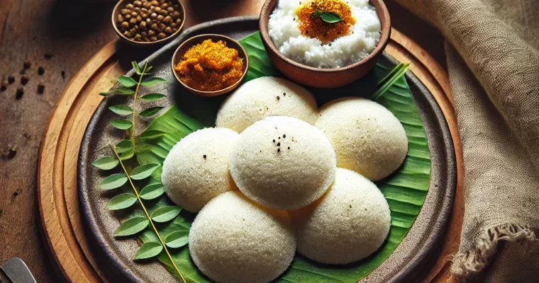 Idli with Coconut Chutney