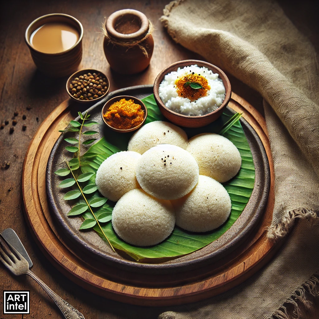 Idli with Coconut Chutney