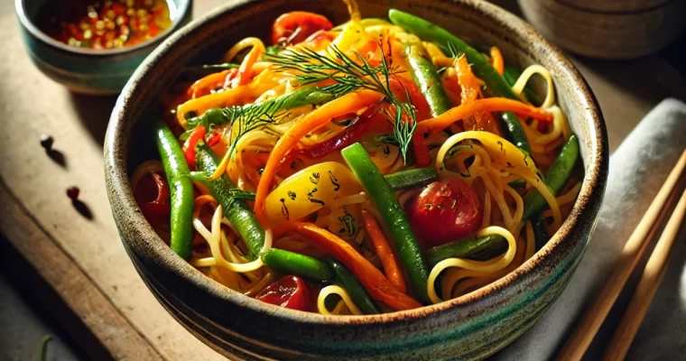 Lagman (Uzbek Hand-Pulled Noodles with Stir-Fried Vegetables)