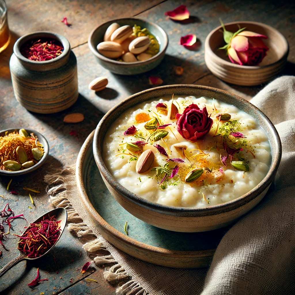 Shir Berinj, a traditional Persian rice pudding